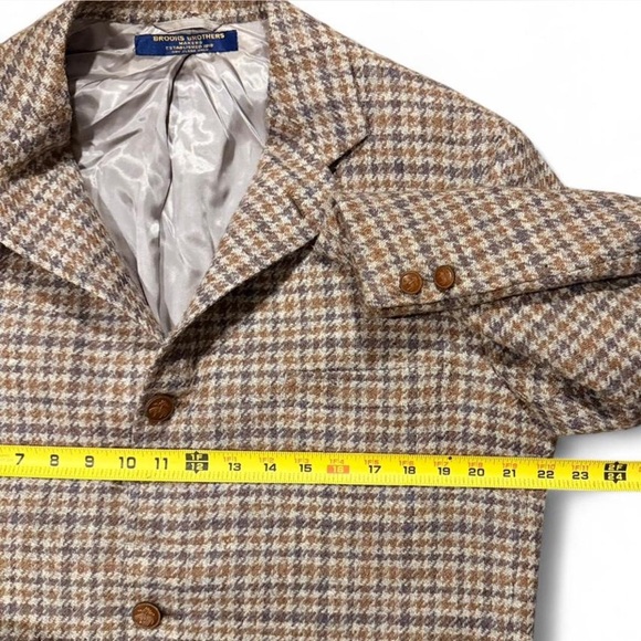 VTG Brooks Brothers Brown Houndstooth Sport Jacket Blazer Size Large (42) - Picture 4 of 8